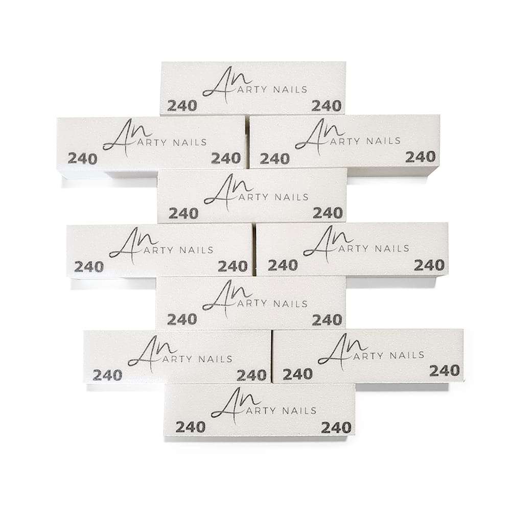 ARTY NAILS POLISHING BLOCK WHITE 240/240 10pcs - Image 2