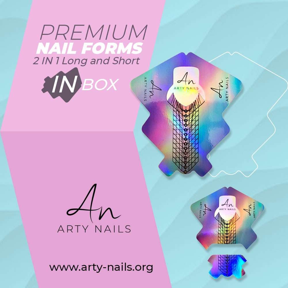ARTY NAILS 2 in 1 FORMS/TEMPLATES FOR NAILS BOX 150 pcs - Image 9