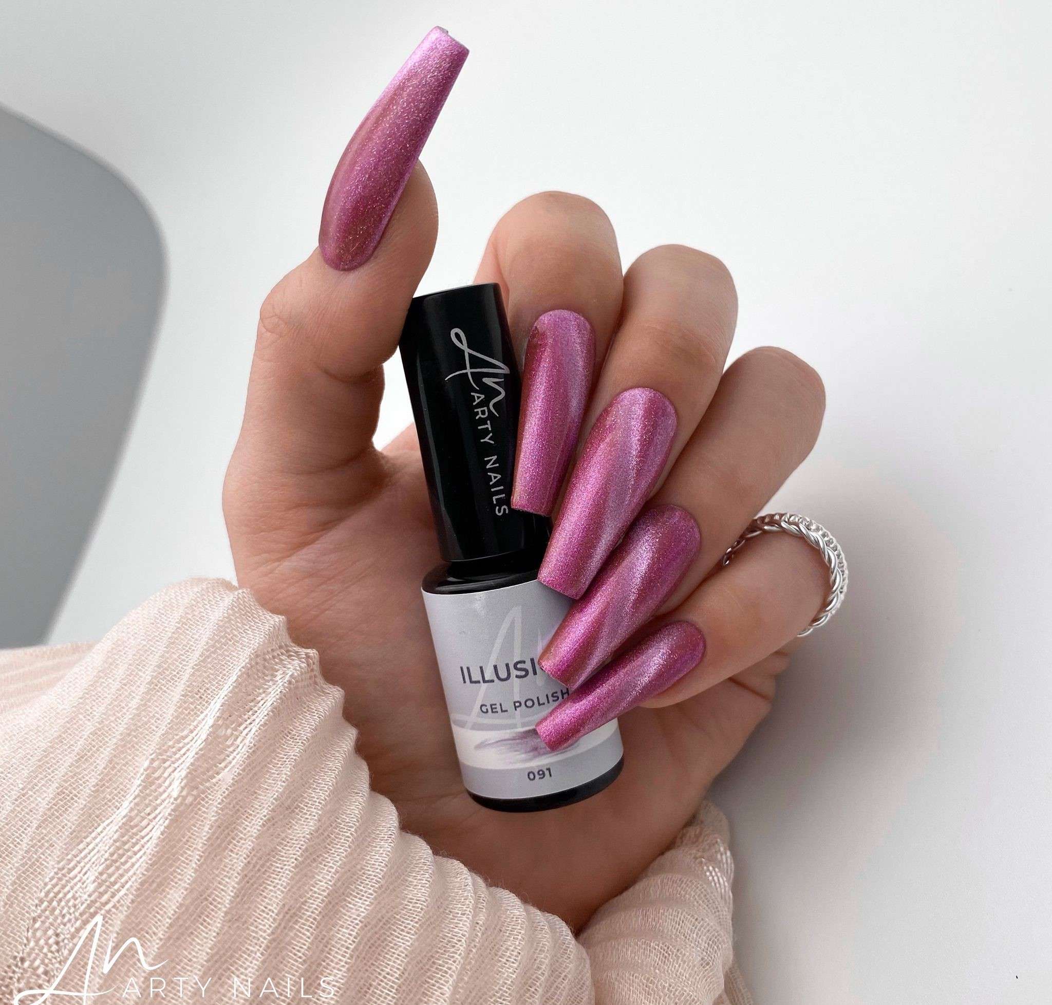 ARTY NAILS GEL POLISH 091. ILLUSION 5 ml cat eye - Image 2